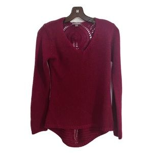 METRIC Burgundy Asymmetrical Sweater Size Small